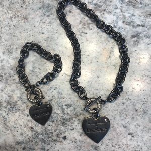 Black Bebe bracelet and necklace